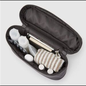 Japanese Muji Black Nylon Slim Nylon Travel Cosmetic Camera Toiletry Organizer